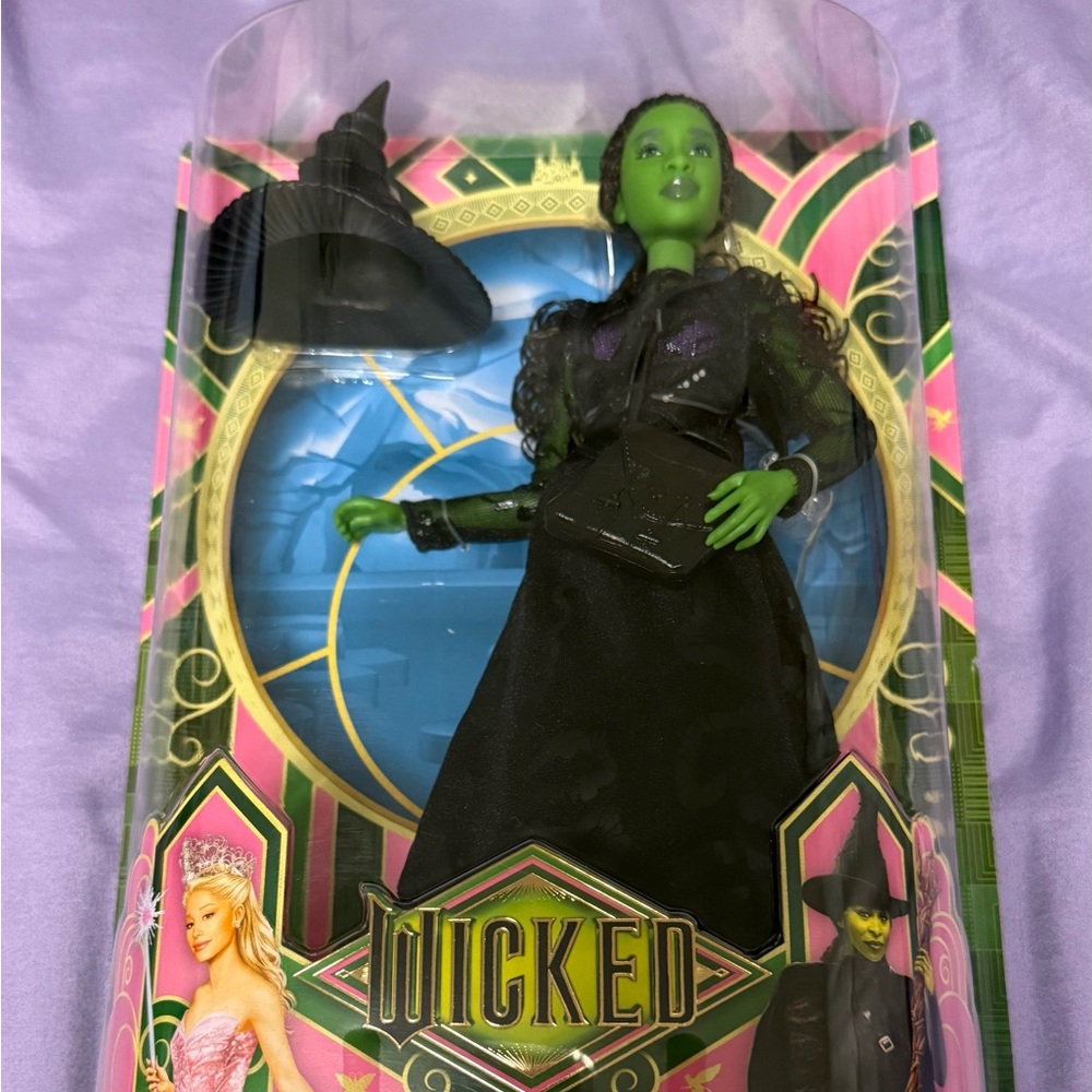 Witch Doll with Green Skin and Black Outfit